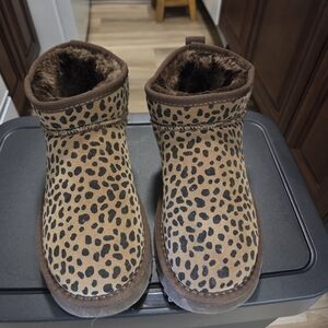 Leopard Print Faux Fur Lined Boots